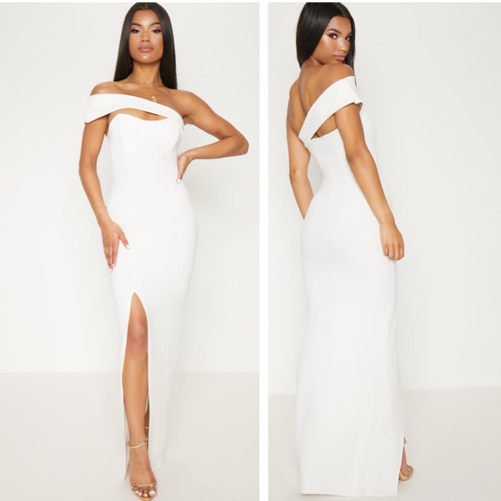 White Cross Strap Maxi Dress